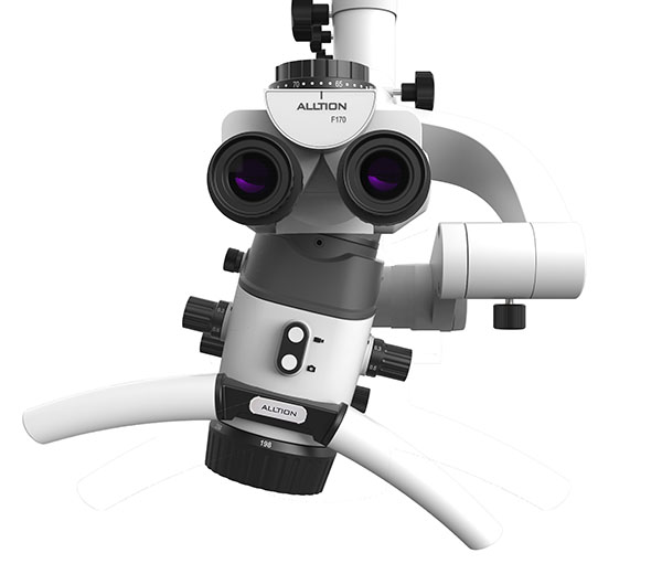 Dental microscope installed in a dental surgery